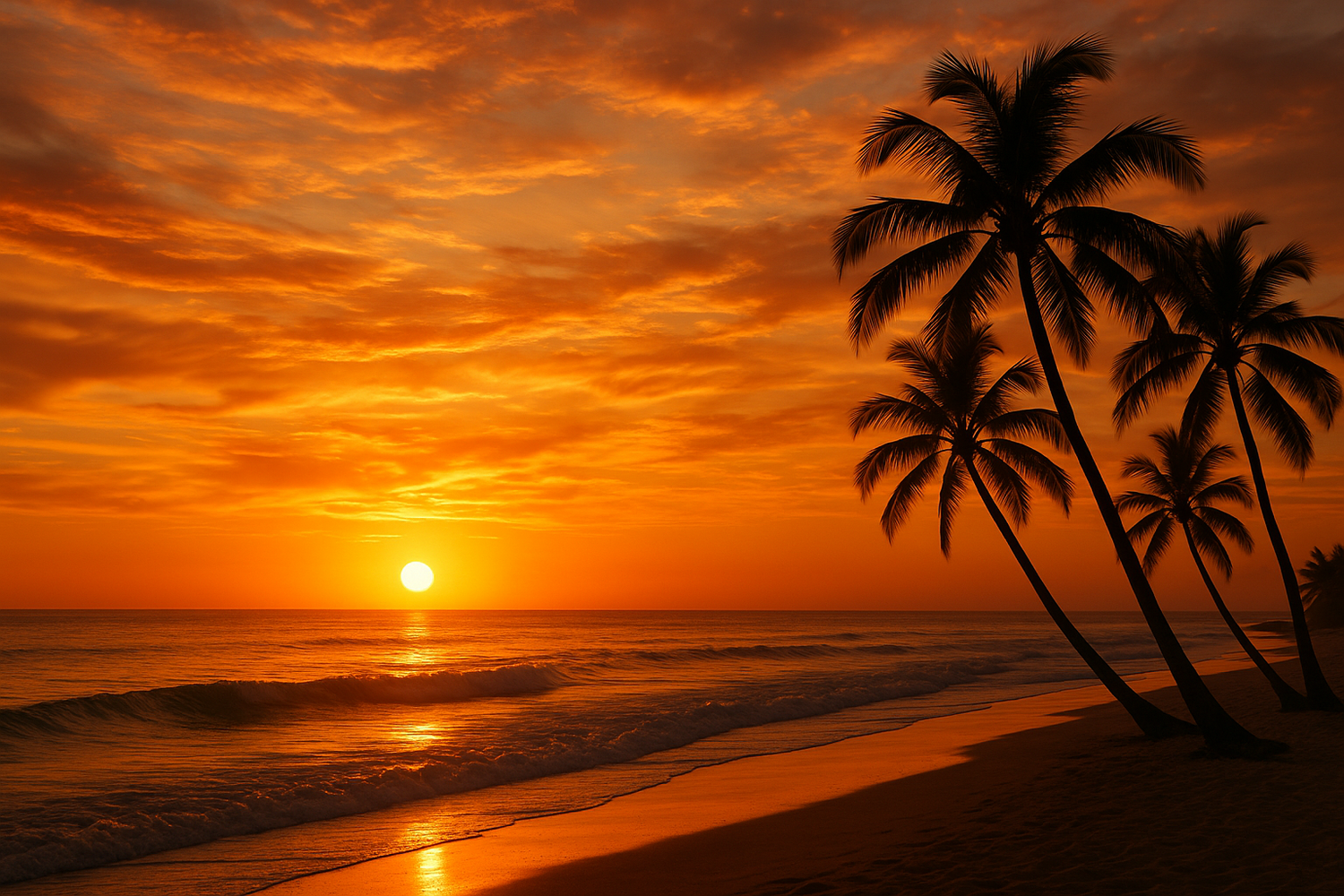 Sunset on the beach
